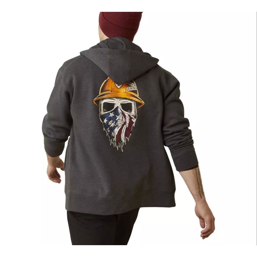 Ariat Rebar Born For This Skull Full Zip Hoodie Water Repellent M NEW